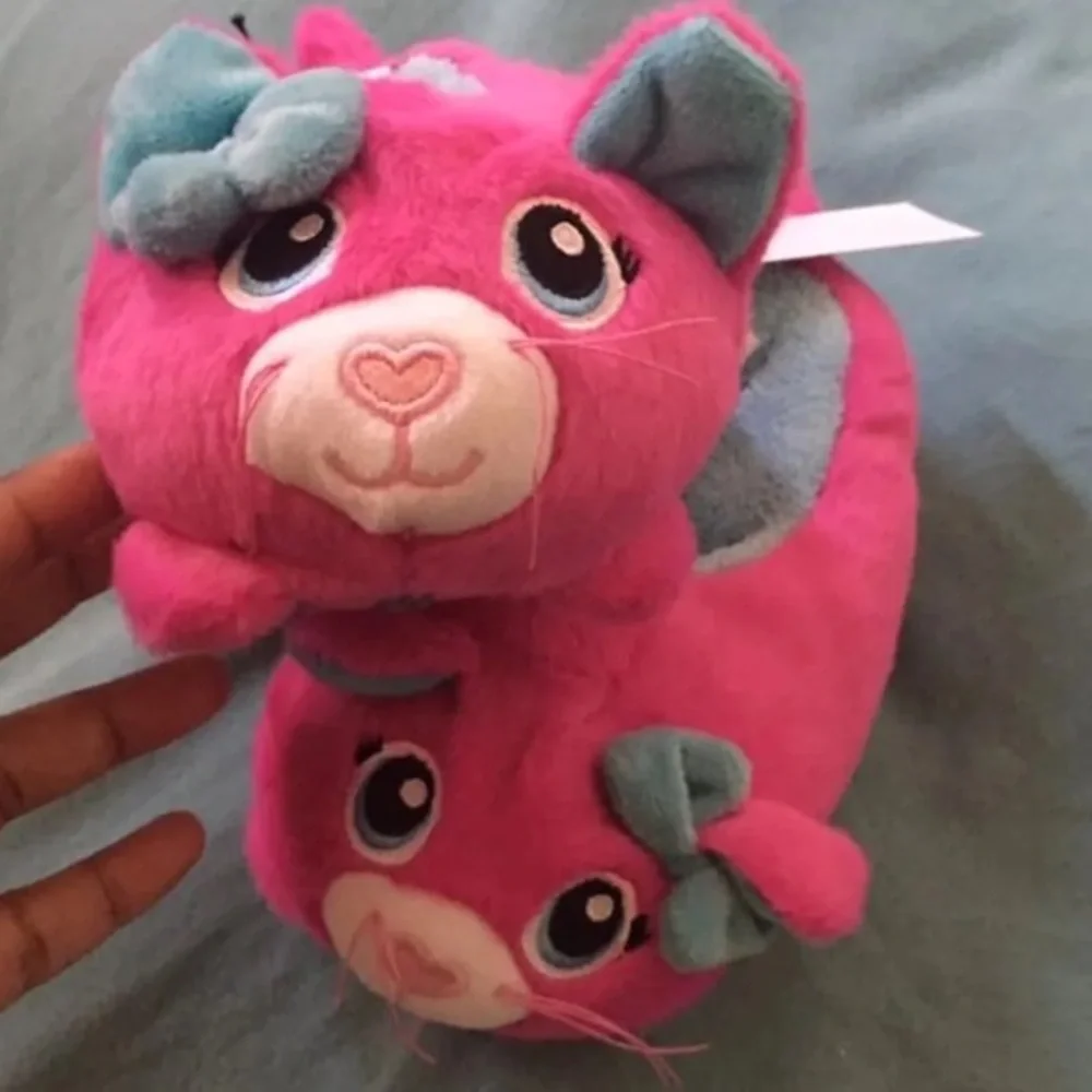 NWT Build a Bear‎ Workshop Kitten Slippers Pink Girly Cat Pretty 7/8